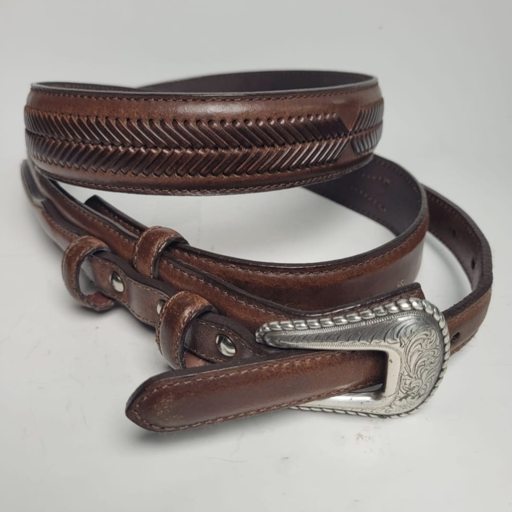 Nocona Belt Co 1996 Western Top Hand Brown Ranger Leather Belt Size 40 N2476802
